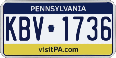 PA license plate KBV1736