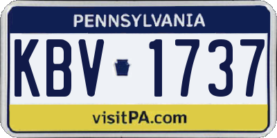 PA license plate KBV1737