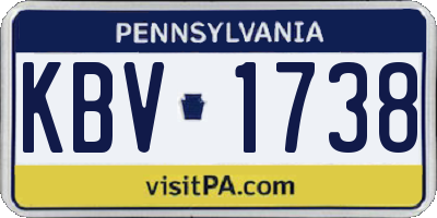 PA license plate KBV1738