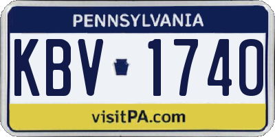 PA license plate KBV1740