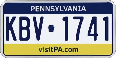 PA license plate KBV1741
