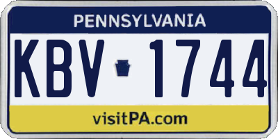 PA license plate KBV1744