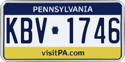 PA license plate KBV1746