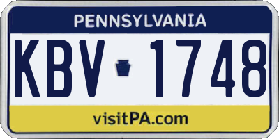 PA license plate KBV1748