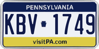 PA license plate KBV1749