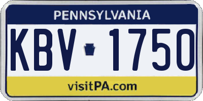 PA license plate KBV1750