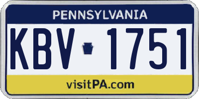 PA license plate KBV1751