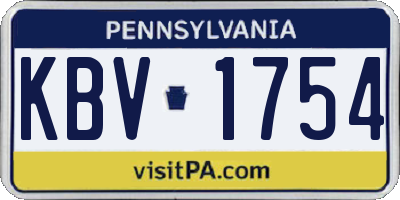 PA license plate KBV1754