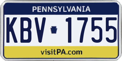 PA license plate KBV1755