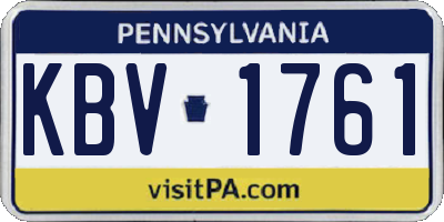 PA license plate KBV1761