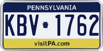 PA license plate KBV1762