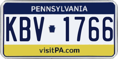 PA license plate KBV1766