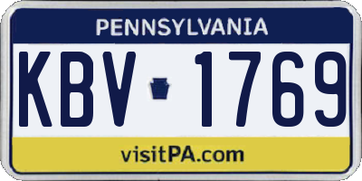 PA license plate KBV1769