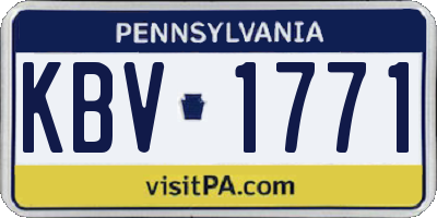 PA license plate KBV1771