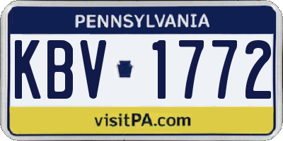 PA license plate KBV1772