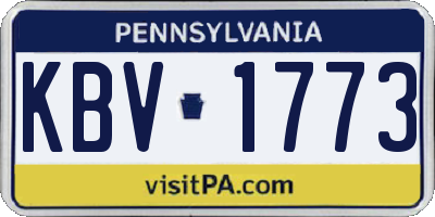 PA license plate KBV1773