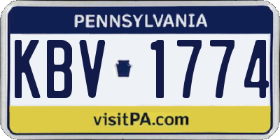 PA license plate KBV1774