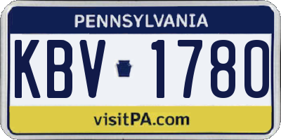 PA license plate KBV1780