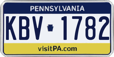 PA license plate KBV1782