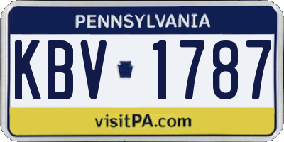 PA license plate KBV1787
