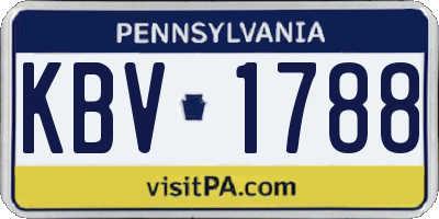 PA license plate KBV1788