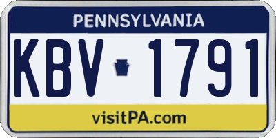 PA license plate KBV1791