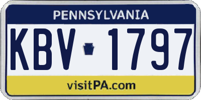 PA license plate KBV1797