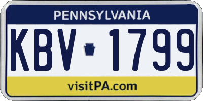 PA license plate KBV1799