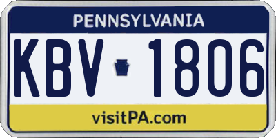 PA license plate KBV1806