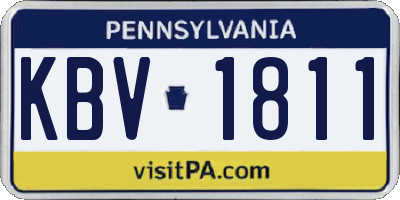 PA license plate KBV1811