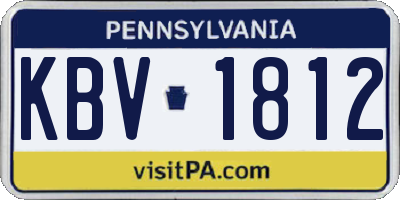 PA license plate KBV1812