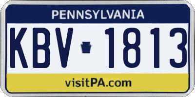 PA license plate KBV1813