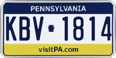 PA license plate KBV1814