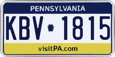 PA license plate KBV1815