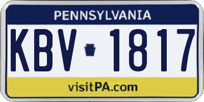 PA license plate KBV1817