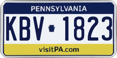 PA license plate KBV1823