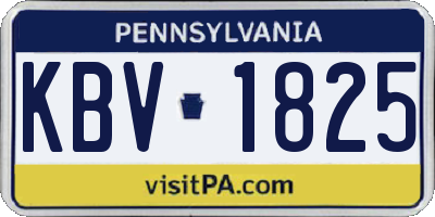 PA license plate KBV1825
