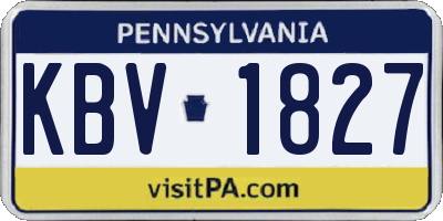 PA license plate KBV1827