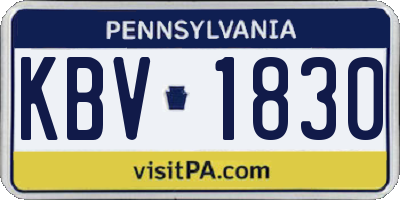 PA license plate KBV1830