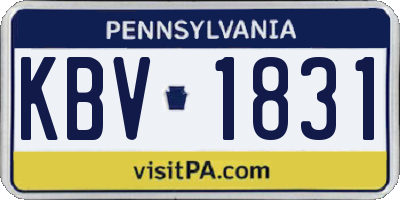 PA license plate KBV1831