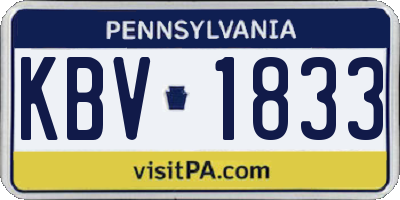 PA license plate KBV1833
