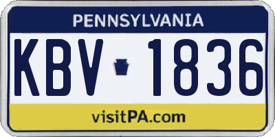 PA license plate KBV1836