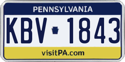 PA license plate KBV1843