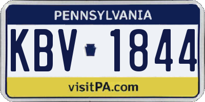 PA license plate KBV1844