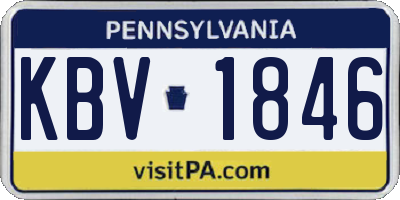 PA license plate KBV1846