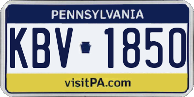 PA license plate KBV1850