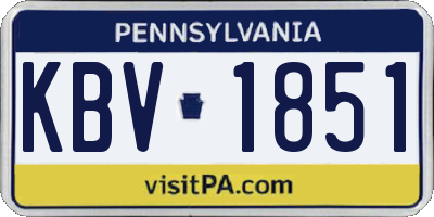 PA license plate KBV1851
