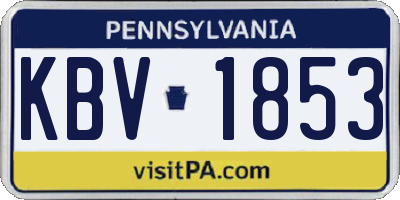 PA license plate KBV1853