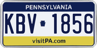 PA license plate KBV1856