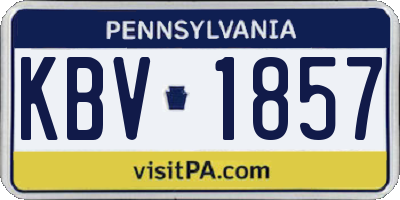 PA license plate KBV1857